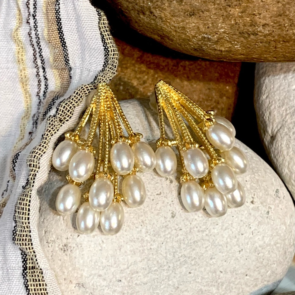 Pearl Bouquet Cluster Earrings